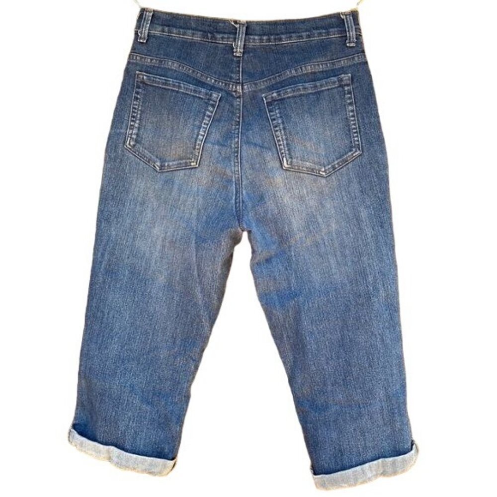 Gloria Vanderbilt Amanda Blue Capri Cuffed Jeans Size 6 - Picture 10 of 12
